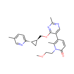 COCCn1c(C)c(-c2cnc(C)nc2OC[C@H]2C[C@@H]2c2ccc(C)cn2)ccc1=O ZINC000209430436