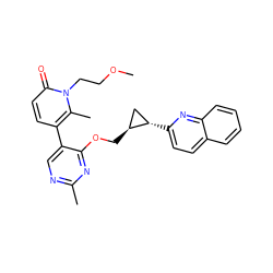 COCCn1c(C)c(-c2cnc(C)nc2OC[C@H]2C[C@@H]2c2ccc3ccccc3n2)ccc1=O ZINC001772654909