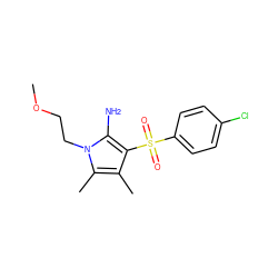 COCCn1c(C)c(C)c(S(=O)(=O)c2ccc(Cl)cc2)c1N ZINC000012372564