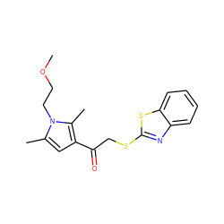 COCCn1c(C)cc(C(=O)CSc2nc3ccccc3s2)c1C ZINC000003503870