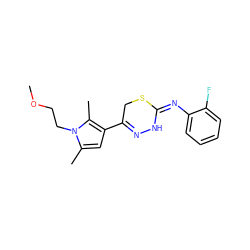 COCCn1c(C)cc(C2=NN/C(=N\c3ccccc3F)SC2)c1C ZINC000005862661