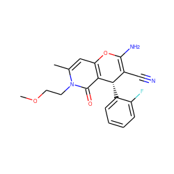 COCCn1c(C)cc2c(c1=O)[C@@H](c1ccccc1F)C(C#N)=C(N)O2 ZINC000002364272