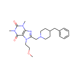 COCCn1c(CN2CCC(Cc3ccccc3)CC2)nc2c1c(=O)n(C)c(=O)n2C ZINC000002347378