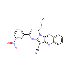 COCCn1c(NC(=O)c2cccc([N+](=O)[O-])c2)c(C#N)c2nc3ccccc3nc21 ZINC000003164603