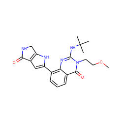 COCCn1c(NC(C)(C)C)nc2c(-c3cc4c([nH]3)CNC4=O)cccc2c1=O ZINC000222339929