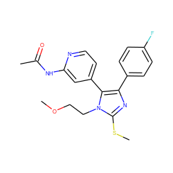 COCCn1c(SC)nc(-c2ccc(F)cc2)c1-c1ccnc(NC(C)=O)c1 ZINC000013586220