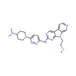 COCCn1c2cnccc2c2cnc(Nc3ccc(N4CCC(N(C)C)CC4)nn3)nc21 ZINC000169706766