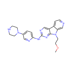 COCCn1c2cnccc2c2cnc(Nc3ccc(N4CCNCC4)cn3)nc21 ZINC000169706763