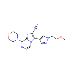 COCCn1cc(-c2c(C#N)nc3c(N4CCOCC4)nccn23)cn1 ZINC000147676287