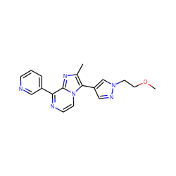 COCCn1cc(-c2c(C)nc3c(-c4cccnc4)nccn23)cn1 ZINC000169333468