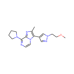 COCCn1cc(-c2c(C)nc3c(N4CCCC4)nccn23)cn1 ZINC000169333462