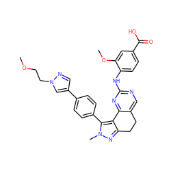 COCCn1cc(-c2ccc(-c3c4c(nn3C)CCc3cnc(Nc5ccc(C(=O)O)cc5OC)nc3-4)cc2)cn1 ZINC000224942854