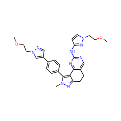 COCCn1cc(-c2ccc(-c3c4c(nn3C)CCc3cnc(Nc5ccn(CCOC)n5)nc3-4)cc2)cn1 ZINC000224947363