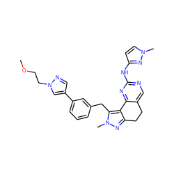 COCCn1cc(-c2cccc(Cc3c4c(nn3C)CCc3cnc(Nc5ccn(C)n5)nc3-4)c2)cn1 ZINC000205259652