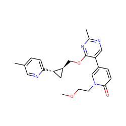 COCCn1cc(-c2cnc(C)nc2OC[C@H]2C[C@@H]2c2ccc(C)cn2)ccc1=O ZINC000209437207