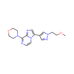 COCCn1cc(-c2cnc3c(N4CCOCC4)nccn23)cn1 ZINC000139308108