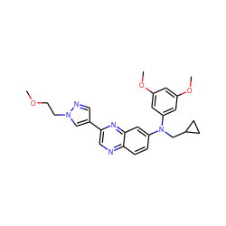 COCCn1cc(-c2cnc3ccc(N(CC4CC4)c4cc(OC)cc(OC)c4)cc3n2)cn1 ZINC000204170626