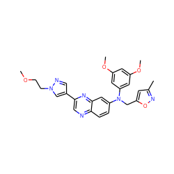 COCCn1cc(-c2cnc3ccc(N(Cc4cc(C)no4)c4cc(OC)cc(OC)c4)cc3n2)cn1 ZINC000219349241