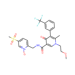 COCCn1cc(C(=O)NCc2ccc(S(C)(=O)=O)c[n+]2[O-])c(=O)c(-c2cccc(C(F)(F)F)c2)c1C ZINC000149807914