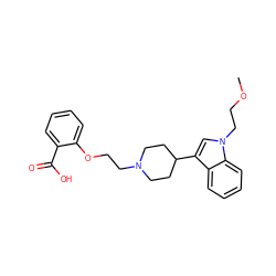 COCCn1cc(C2CCN(CCOc3ccccc3C(=O)O)CC2)c2ccccc21 ZINC000013586258