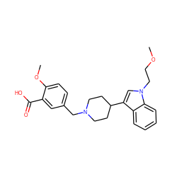 COCCn1cc(C2CCN(Cc3ccc(OC)c(C(=O)O)c3)CC2)c2ccccc21 ZINC000003819756