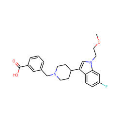 COCCn1cc(C2CCN(Cc3cccc(C(=O)O)c3)CC2)c2ccc(F)cc21 ZINC000003819759