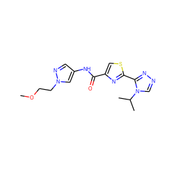 COCCn1cc(NC(=O)c2csc(-c3nncn3C(C)C)n2)cn1 ZINC001772601639