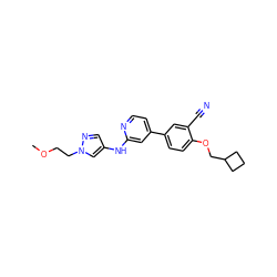 COCCn1cc(Nc2cc(-c3ccc(OCC4CCC4)c(C#N)c3)ccn2)cn1 ZINC000148226969