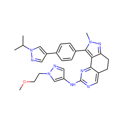 COCCn1cc(Nc2ncc3c(n2)-c2c(nn(C)c2-c2ccc(-c4cnn(C(C)C)c4)cc2)CC3)cn1 ZINC000224946508