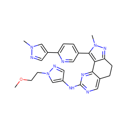COCCn1cc(Nc2ncc3c(n2)-c2c(nn(C)c2-c2ccc(-c4cnn(C)c4)nc2)CC3)cn1 ZINC000205268470