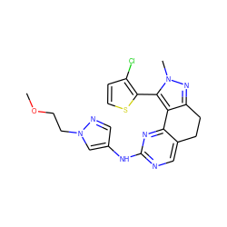 COCCn1cc(Nc2ncc3c(n2)-c2c(nn(C)c2-c2sccc2Cl)CC3)cn1 ZINC000169702270