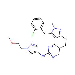 COCCn1cc(Nc2ncc3c(n2)-c2c(nn(C)c2Cc2ccccc2Cl)CC3)cn1 ZINC000141186177