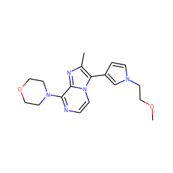 COCCn1ccc(-c2c(C)nc3c(N4CCOCC4)nccn23)c1 ZINC000148230247