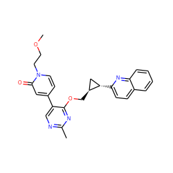 COCCn1ccc(-c2cnc(C)nc2OC[C@H]2C[C@@H]2c2ccc3ccccc3n2)cc1=O ZINC000209429219