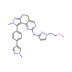 COCCn1ccc(Nc2ncc3c(n2)-c2c(nn(C)c2-c2ccc(-c4cnn(C)c4)cc2)CC3)n1 ZINC000224945543