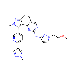 COCCn1ccc(Nc2ncc3c(n2)-c2c(nn(C)c2-c2ccc(-c4cnn(C)c4)nc2)CC3)n1 ZINC000205268435