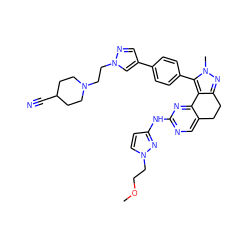 COCCn1ccc(Nc2ncc3c(n2)-c2c(nn(C)c2-c2ccc(-c4cnn(CCN5CCC(C#N)CC5)c4)cc2)CC3)n1 ZINC000224946264