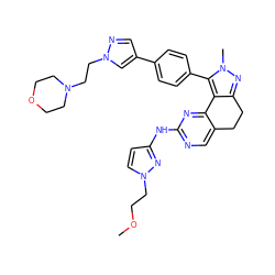 COCCn1ccc(Nc2ncc3c(n2)-c2c(nn(C)c2-c2ccc(-c4cnn(CCN5CCOCC5)c4)cc2)CC3)n1 ZINC000205270455