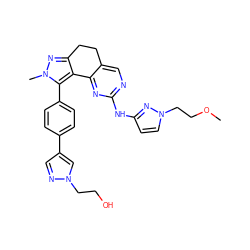 COCCn1ccc(Nc2ncc3c(n2)-c2c(nn(C)c2-c2ccc(-c4cnn(CCO)c4)cc2)CC3)n1 ZINC000224950054