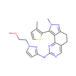 COCCn1ccc(Nc2ncc3c(n2)-c2c(nn(C)c2-c2sccc2C)CC3)n1 ZINC000169702278