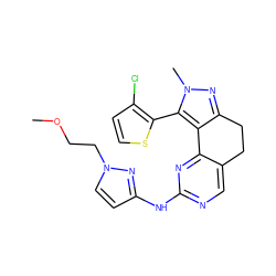 COCCn1ccc(Nc2ncc3c(n2)-c2c(nn(C)c2-c2sccc2Cl)CC3)n1 ZINC000169702267