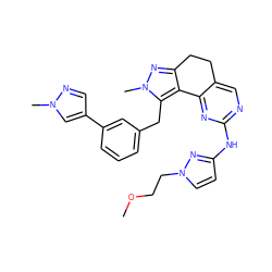 COCCn1ccc(Nc2ncc3c(n2)-c2c(nn(C)c2Cc2cccc(-c4cnn(C)c4)c2)CC3)n1 ZINC000205265727