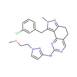 COCCn1ccc(Nc2ncc3c(n2)-c2c(nn(C)c2Cc2cccc(Cl)c2)CC3)n1 ZINC000141183239