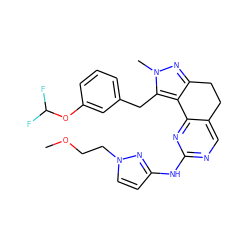 COCCn1ccc(Nc2ncc3c(n2)-c2c(nn(C)c2Cc2cccc(OC(F)F)c2)CC3)n1 ZINC000143061936