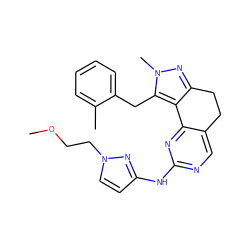 COCCn1ccc(Nc2ncc3c(n2)-c2c(nn(C)c2Cc2ccccc2C)CC3)n1 ZINC000169702273