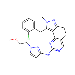 COCCn1ccc(Nc2ncc3c(n2)-c2c(nn(C)c2Cc2ccccc2Cl)CC3)n1 ZINC000141176090