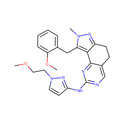 COCCn1ccc(Nc2ncc3c(n2)-c2c(nn(C)c2Cc2ccccc2OC)CC3)n1 ZINC000141187973