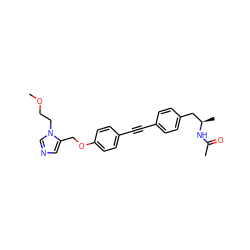 COCCn1cncc1COc1ccc(C#Cc2ccc(C[C@@H](C)NC(C)=O)cc2)cc1 ZINC000113411864