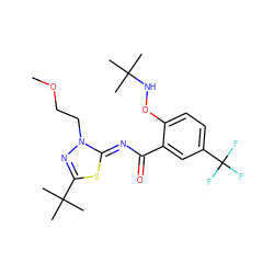 COCCn1nc(C(C)(C)C)s/c1=N\C(=O)c1cc(C(F)(F)F)ccc1ONC(C)(C)C ZINC000113477853