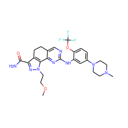 COCCn1nc(C(N)=O)c2c1-c1nc(Nc3cc(N4CCN(C)CC4)ccc3OC(F)(F)F)ncc1CC2 ZINC000072135031